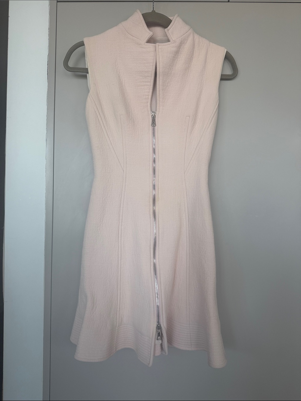 Dior Pale Pink Sleeveless Zip-Front Fit & Flare Mini Dress